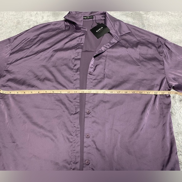 NWT Shein Basics satin shirt - size M - Picture 2 of 6